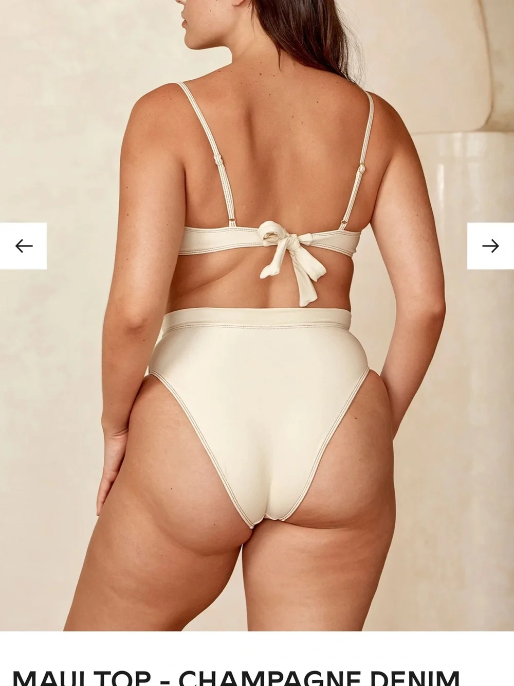 Monday Swimwear Maui Top in Champagne Denim